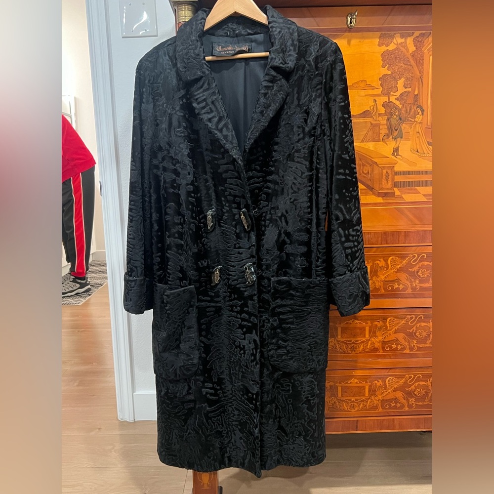 100% original, vintage astrakhan fur coat. Natural, original, glamorous